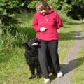 Maureen Byrne, canine trainer, working on off-lead heelwork.